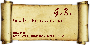 Groó Konstantina névjegykártya